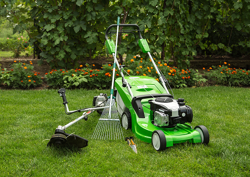 Pennant metal stamping and roll forming used in the lawn and garden industry showing lawn equipment